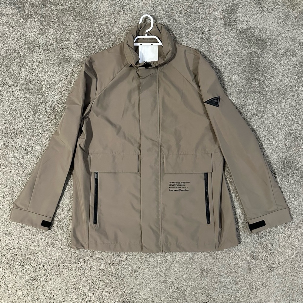 NWOT Jack & Jones hidden hood rain Jacket